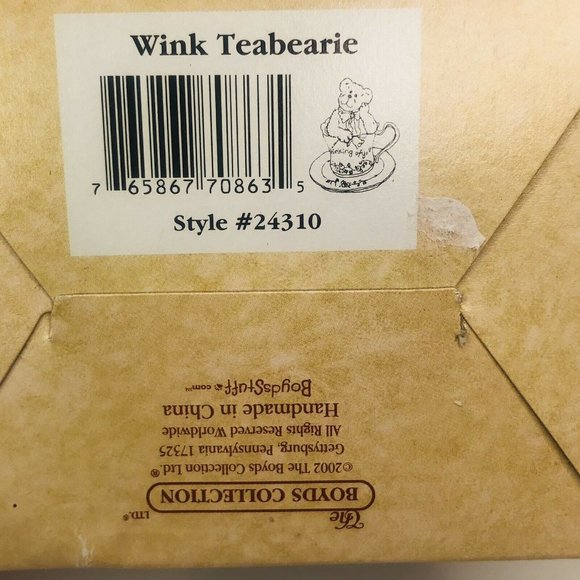 Boyds Bear Teabearies Wink Teabearie Thinking of u - Picture 10 of 10